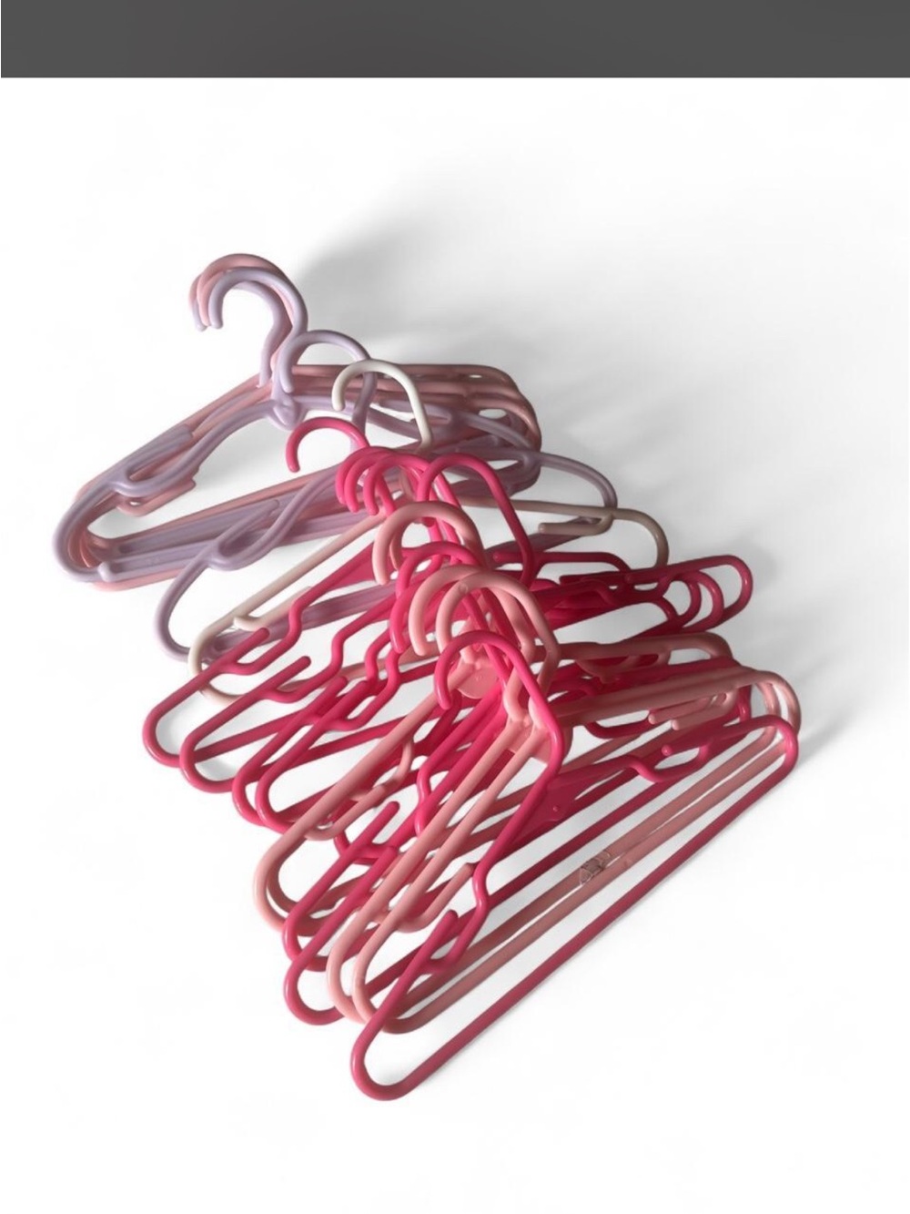 Assorted Pink Plastic Clothing Hangers - Pack of 19